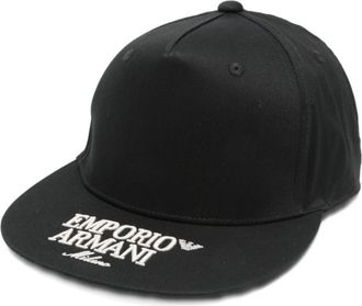 Emporio Armani Logo Baseball Cap - Heren - Petten - Zwart - ONE Size - Katoen - Accessoires
