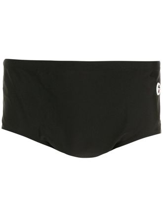 Amir Slama Costume da bagno con applicazione - Nero