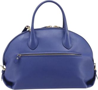 Ferragamo Pre-owned Leren Handtas - Dames - Vintage Handtas - Blauw - ONE Size - Leer - Vintage