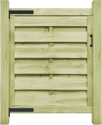 vidaXL Vidaxl - Puerta De Valla Madera De Pino Impregnada Verde 100x100 Cm