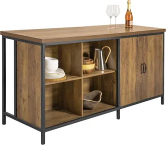 SoBuy Aparador De Comedor Con 2 Puertas Y 4 Compartimentos C&uacute;bicos 170 X 60 X 89 Cm Knl01-f Sobuy Es