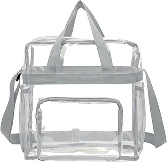 Generic Stadium Clear Tote Bag, Stadium Approved Transparent Tote Bag, Clear Tote With Handle, Shoulder Beach Tote Bag For Shopping, Sports, L, grey, Se r&eacute;f&eacute;r