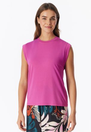 Schiesser Pyjamaoberteil SCHIESSER Mix + Relax, Damen, Gr. 34, 508, rot, Single Jersey, Obermaterial: 95% Modal, 5% Elasthan, bequem h&uuml;ftlang, Rundhals, Shirts 