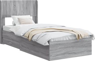 vidaXL Estructura De Cama Con Almacenamiento Y Cabecero Sonoma Gris Vidaxl