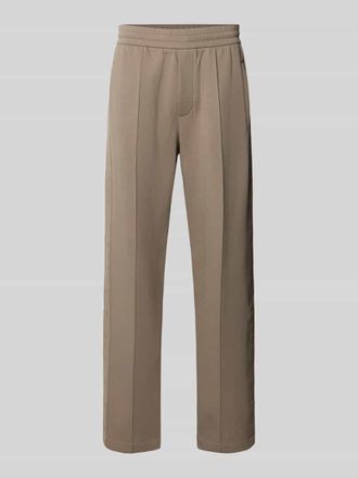 Emporio Armani Regular Fit Sweathose mit Label-Details in Taupe, Gr&ouml;&szlig;e XXL