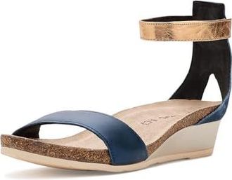 Naot Pixie Womens Sandals Polar Sea Leather/Midnight Suede Leather/Dark Brass Leather : EU 42 (US Womens 11) M