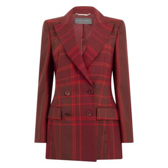 Alberta Ferretti Double-breasted jacket in pattern - female - Alberta Ferretti - Blazers - Red - S - Jackets
