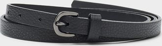 Simons Womens Minimalist pebbled leather thin belt