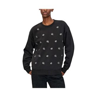 Karl Lagerfeld Dames, Sweatshirts & Hoodies, Zwart, Maat: S Katoen