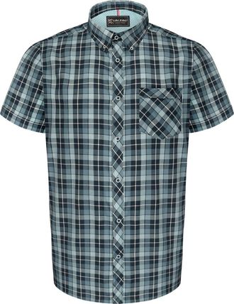 KAM Jeanswear Mens Short Sleeve Checked Shirt with Chest Pocket - Blue - 6XL