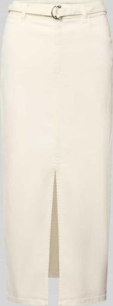 Marella Jeansrock mit Gehschlitz und G&uuml;rtel Modell MOCA in Weiss, Gr&ouml;&szlig;e 34