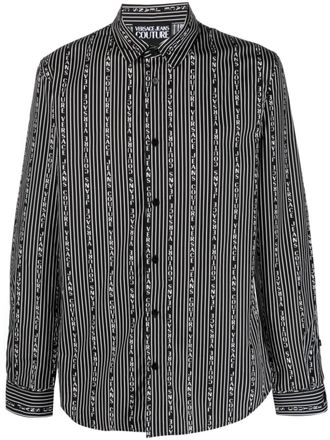 Versace Jeans Couture Camicia a righe con stampa - Nero