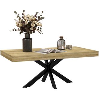 HOMCOM Homcom - Industrial Coffee Table, End Table with Steel Frame, 110x60 x45cm