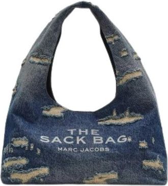 Marc Jacobs The Rip and Repair Denim Sack Bag - Dames - Schoudertassen - Blauw - ONE Size - Denim - Tassen