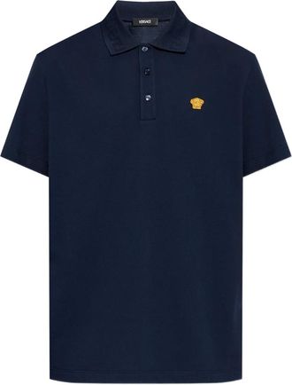 Versace Poloshirt met Medusa applicatie - Blauw
