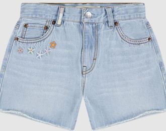 Levi's Kids Crochet Applique A-Line Shorts - Donna - 6A - Blu / Wow Me Over