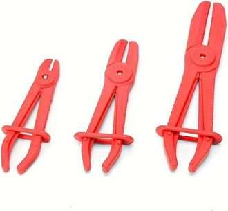 OEM Juego De 3 Alicates Rectos De Pl&aacute;stico Para Mangueras Flexibles, L&iacute;neas De Gas, Radiador, Freno, Refrigerante Y Combustible - Rojo