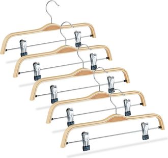 Relaxdays Pack De 20 Perchas Ropa Con Pinzas, Madera Y Metal, Beige, 17 X 37,5 X 2,5 Cm - Relaxdays