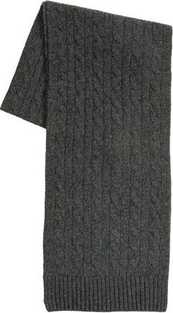 Polo Ralph Lauren Classic Cable Scarf in Barclay Grey Heather at Nordstrom