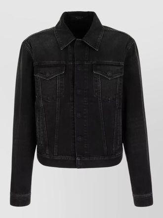 Gucci denim jacket chest pockets long sleeves