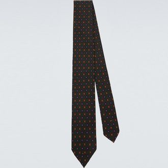 Rubinacci Floral silk jacquard tie
