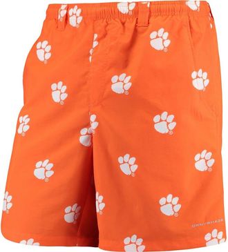 Columbia Mens Columbia PFG Orange Clemson Tigers Backcast II 8 Omni-Shade Hybrid Shorts at Nordstrom, Size Medium