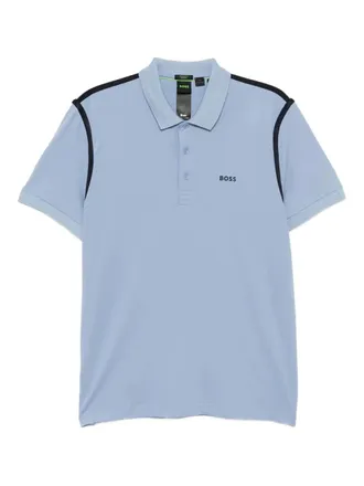 BOSS Paddy polo shirt - men - Recycled Polyester/Elastane/Cotton - L - Blue