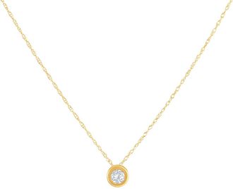 Pompeii3 1/4Ct Diamond Bezel Pendant Solitaire Necklace 14k Yellow Gold Lab Grown