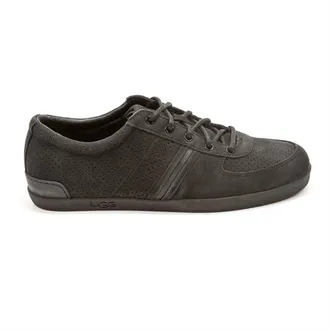 UGG Mens Brook-Lin Perforated Leather Sneaker In Black