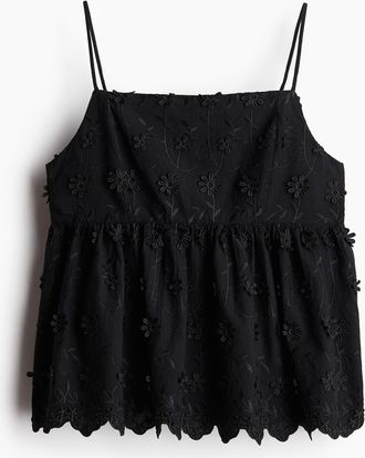 H&M Trägertop mit Applikationen - Schwarz