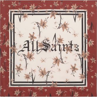 AllSaints Perta Silk Twill Scarf in Chalk Multi at Nordstrom