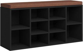 vidaXL Vidaxl - Banco Zapatero De Madera Contrachapada Negro 103x30x48 Cm