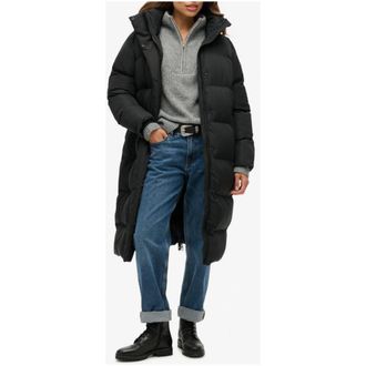 Superdry Womens Long Padded Coat - Black - Size X-Small