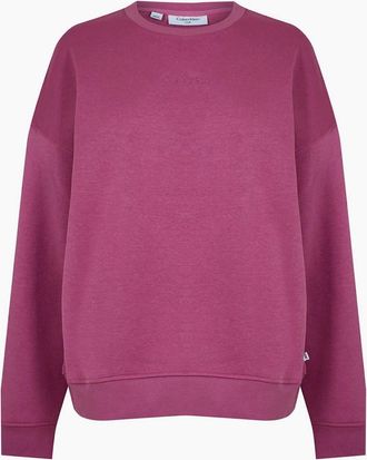 Calvin Klein Womens Crew Neck Regular Fit Sweatshirt - Pink - Size: 14