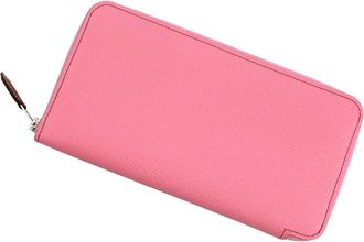 Herm&egrave;s Silkin Rose Azalee Epsom Leather Long Wallet (Bi-Fold) (Pre-Owned)