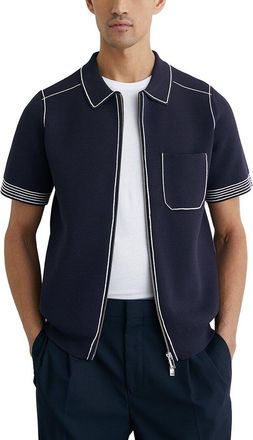 Reiss Blake Zip Through Pipe Sweater