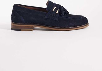 Asos Mocassini in camoscio blu navy con nappe