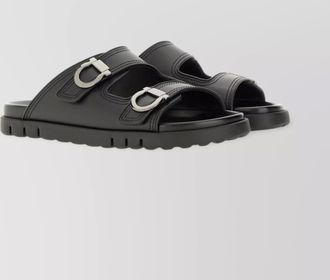 Ferragamo double buckle flat sole sandal