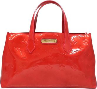 Louis Vuitton Wilshire Handbag Monogram Vernis Red Patent_Leather Handbag (Pre-Owned)