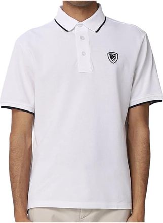 Blauer Wit Katoenen Poloshirt met Logo - Heren - Polos - Wit - L - Katoen - Tops