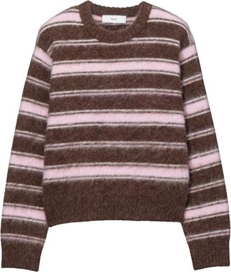 Dunst Su&eacute;ter de punto peludo a rayas - Knitwear - Mujer - Marr&oacute;n - XS