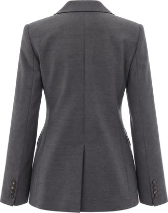 Max Mara Double-Breasted Flannel Blazer - Gray