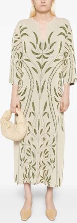 By Malene Birger Agneto V-Neck Maxi Dress In Garden Jacquard