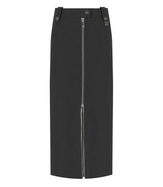 Ganni Crepe Black Midi Skirt