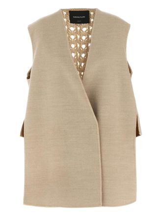 Fabiana Filippi knitted-panel wool vest - women - Virgin Wool - 38 - Neutrals