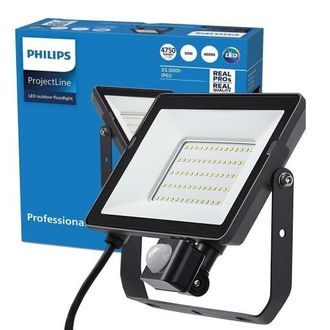 Philips Proyector Led De 50 W Y 4000 K Con Protecci&oacute;n Ip65 Y Sensor De Movimiento Philips