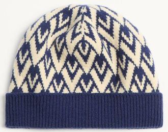 Valentino Garavani Beanie Knitted Toute La V Signature In Lana Uomo NAVY/CREMA UNI