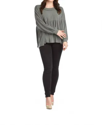 Papillon Oversized Tier Blouse In Green