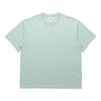 adidas originals Premium Tee Mini Logo Embroidered Sports Round Neck Short Sleeve Couple Style Green GN3377