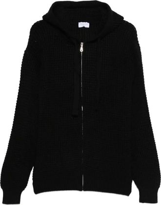 Family Fir$t Milano Ribgebreide hoodie - Zwart